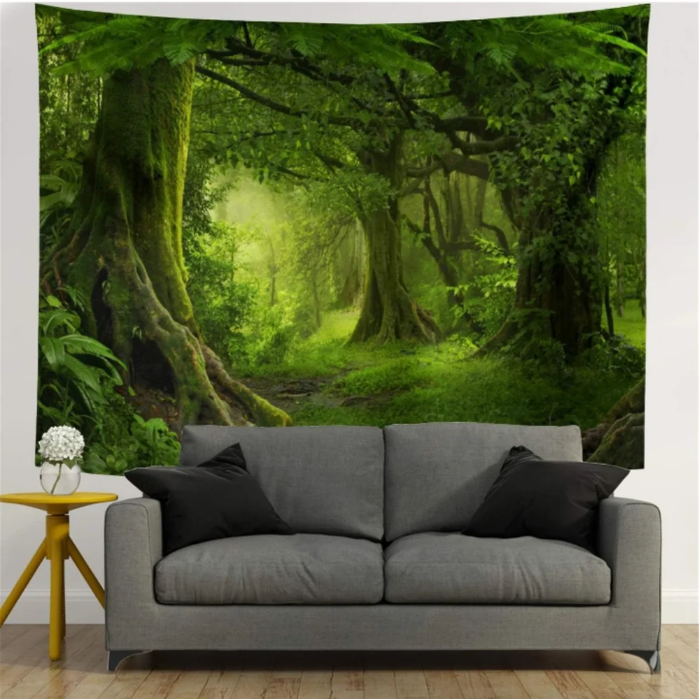 Big Forest Tapestry Trees Woods Wall Hanging Scenery Tree Art Nature Landscape
